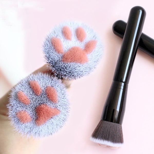 2019 New 1Pcs Cat Claw Shape Makeup Brushes Powder Brush Kawaii Cosmetics Foundation Brush Fiber Hair Birch Handle Beauty Tool