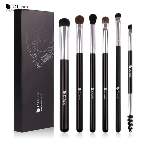 DUcare Eyeshadow Brush 4/6PCS Makeup Brushes Blending Eyebrow Brush Nature Bristles Synthetic Hair Eye Shadow Brush Set