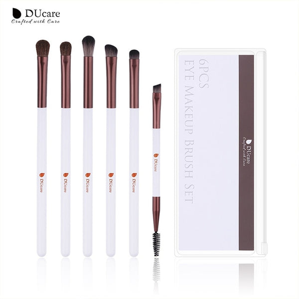 DUcare Eyeshadow Brush 4/6PCS Makeup Brushes Blending Eyebrow Brush Nature Bristles Synthetic Hair Eye Shadow Brush Set
