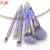 FLD 5Pcs Crystal Style Makeup Brushes Set Powder Foundation Eye Blush Brush Cosmetic Professional Makeup Brush Kit Tools