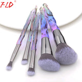 FLD 5Pcs Crystal Style Makeup Brushes Set Powder Foundation Eye Blush Brush Cosmetic Professional Makeup Brush Kit Tools