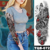 Large Arm Sleeve Tattoo Midnight Leopard Beauty Girl Waterproof Temporary Tatto Sticker Moonlight Rose Full Skull Tatoo Women
