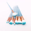 10pcs Blue Purple Unicorn Makeup Brushes Set Powder Eyeshadow Foundation Lip Brush Crystal Diamond Make up brush Kits maquiagem