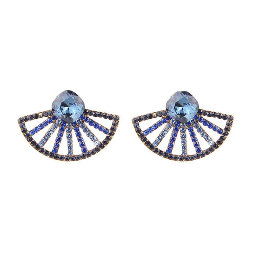 LUBOV Beautiful Multiple Colors Crystal Flower Stud Earrings Rhinestone Colorful Crystal Piercing Earrings Women Christmas Party