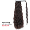 Wavy Ponytail Extension for Women Synthetic Wrap Around Magic Paste Yaki Ponytail Corn Wave Clip in Hairpiece Black Fake Hair