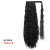 Wavy Ponytail Extension for Women Synthetic Wrap Around Magic Paste Yaki Ponytail Corn Wave Clip in Hairpiece Black Fake Hair