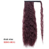 Wavy Ponytail Extension for Women Synthetic Wrap Around Magic Paste Yaki Ponytail Corn Wave Clip in Hairpiece Black Fake Hair