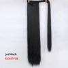 Wavy Ponytail Extension for Women Synthetic Wrap Around Magic Paste Yaki Ponytail Corn Wave Clip in Hairpiece Black Fake Hair