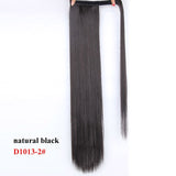 Wavy Ponytail Extension for Women Synthetic Wrap Around Magic Paste Yaki Ponytail Corn Wave Clip in Hairpiece Black Fake Hair