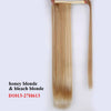 Wavy Ponytail Extension for Women Synthetic Wrap Around Magic Paste Yaki Ponytail Corn Wave Clip in Hairpiece Black Fake Hair