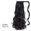Wavy Ponytail Extension for Women Synthetic Wrap Around Magic Paste Yaki Ponytail Corn Wave Clip in Hairpiece Black Fake Hair