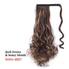 Wavy Ponytail Extension for Women Synthetic Wrap Around Magic Paste Yaki Ponytail Corn Wave Clip in Hairpiece Black Fake Hair