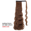 Wavy Ponytail Extension for Women Synthetic Wrap Around Magic Paste Yaki Ponytail Corn Wave Clip in Hairpiece Black Fake Hair