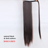 Wavy Ponytail Extension for Women Synthetic Wrap Around Magic Paste Yaki Ponytail Corn Wave Clip in Hairpiece Black Fake Hair