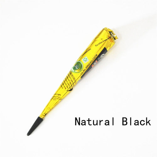 1 Piece Black Color Indian Henna Paste Cone Beauty Women Mehndi Finger Body Cream Paint DIY Temporary Drawing for Tattoo Stencil