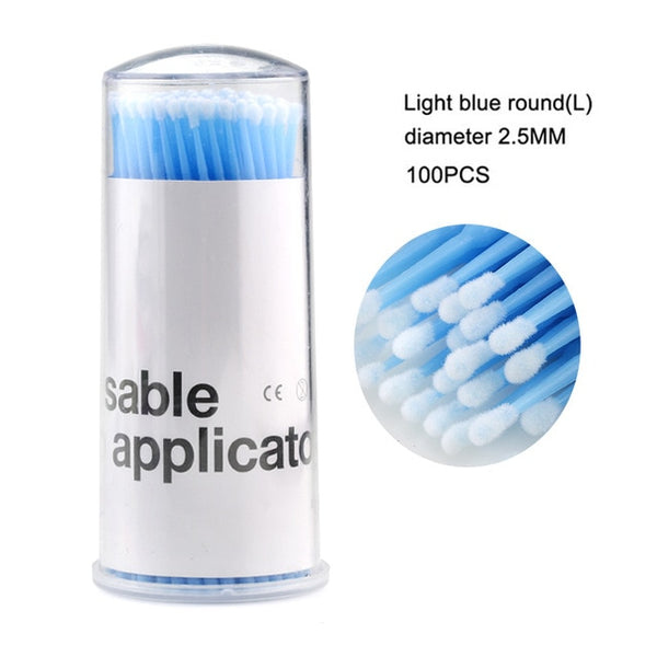100Pcs/pack Durable Micro Disposable micro brush Individual Lash Removing Tools Swab Micro brushes Eyelash Extension Tools