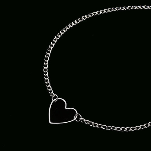 NK218 Hollow Heart Choker Necklaces For Women Clavicle Colar Statement Necklace Collares Heart Dainty Pendant Necklace Gift