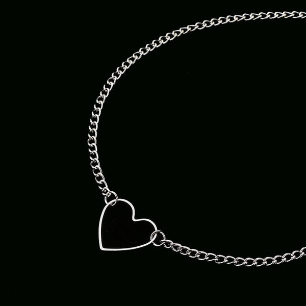 NK218 Hollow Heart Choker Necklaces For Women Clavicle Colar Statement Necklace Collares Heart Dainty Pendant Necklace Gift