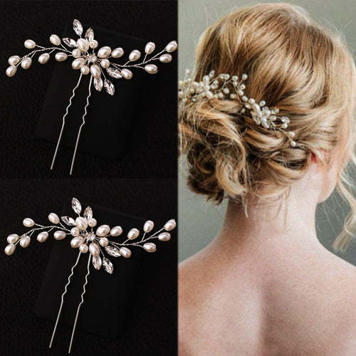 1PC Elegant Bridal Pearl Handmade Flower Beautiful Crystal Hair Accessories Wedding Hair Pins Bridesmaid Bridal Decor Hot Sale
