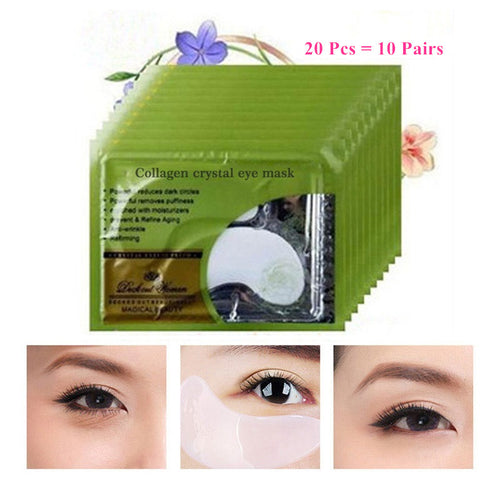 20Pcs=10Pairs Beauty Korean Cosmetics Deck Out Women Crystal Collagen Patches For Eye Remove Black Eye Mask Skin Care