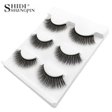 New 3 pairs natural false eyelashes fake lashes long makeup 3d mink lashes extension eyelash mink eyelashes for beauty #X11