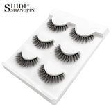 New 3 pairs natural false eyelashes fake lashes long makeup 3d mink lashes extension eyelash mink eyelashes for beauty #X11