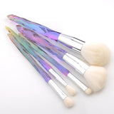 FLD 5Pcs Crystal Style Makeup Brushes Set Powder Foundation Eye Blush Brush Cosmetic Professional Makeup Brush Kit Tools