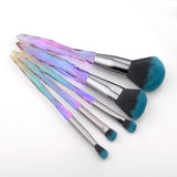 FLD 5Pcs Crystal Style Makeup Brushes Set Powder Foundation Eye Blush Brush Cosmetic Professional Makeup Brush Kit Tools