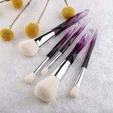 FLD 5Pcs Crystal Style Makeup Brushes Set Powder Foundation Eye Blush Brush Cosmetic Professional Makeup Brush Kit Tools