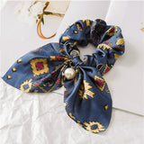 Flower Exquisite Beautiful Print Seaside Gifts Hair Rope Adjustable Pearl 5 Colors Valentines Gift Elastic 1PC Unique Bowknot