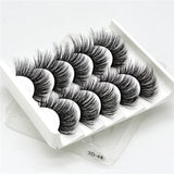 5 Pairs Multipack 5D Soft Mink Hair False Eyelashes Handmade Wispy Fluffy Long Lashes Nature Eye Makeup Tools Faux Eye Lashes