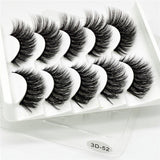 5 Pairs Multipack 5D Soft Mink Hair False Eyelashes Handmade Wispy Fluffy Long Lashes Nature Eye Makeup Tools Faux Eye Lashes
